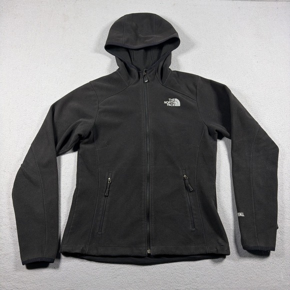 The North Face Jackets & Blazers - North Face Jacket Womens Medium Black WindWall Fleece Hooded Full Zip Outdoor